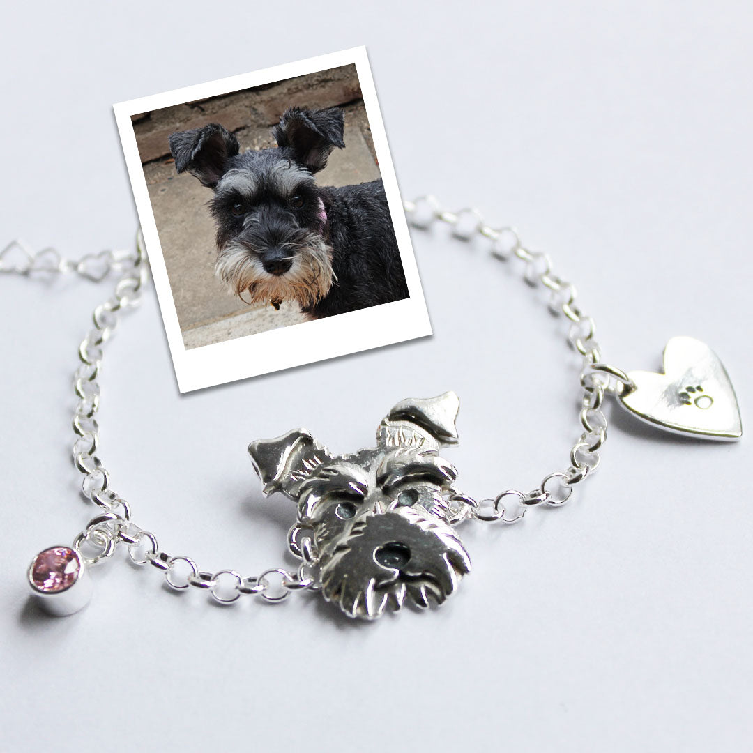 Pulsera personalizada en plata 950 con la carita de tu mascota