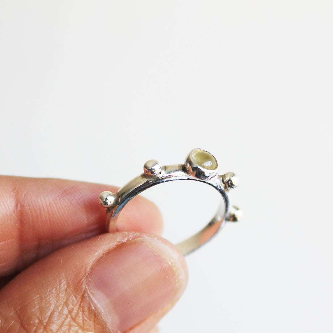 Anillo Topacio Limón en Plata 950 | Hecho a Mano | Mauva Joyas