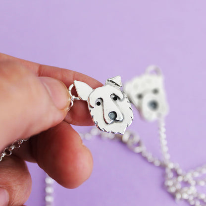 Pulsera Cara Pastor Alemán en Plata 950 | Mauva Joyas