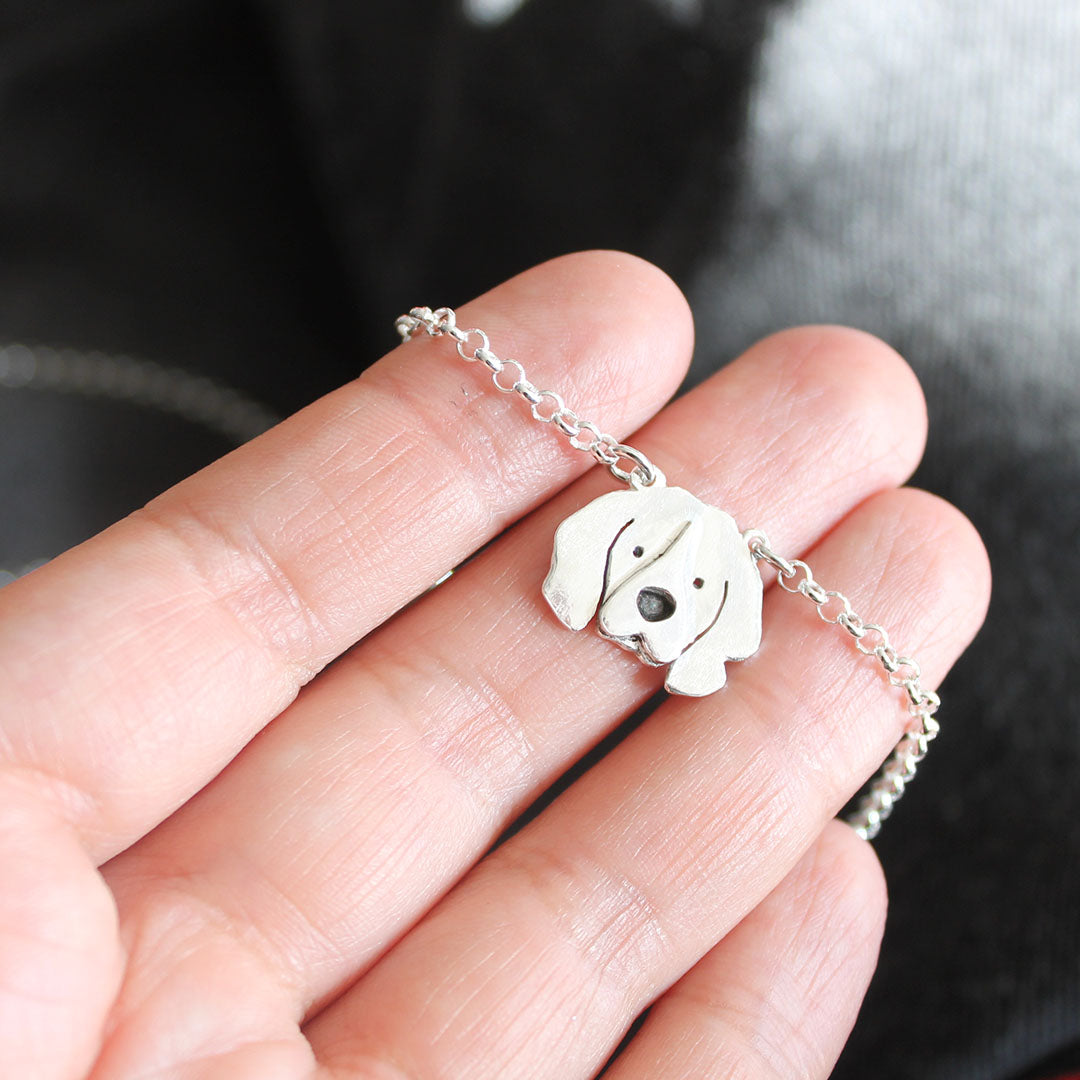 Pulsera Cara Beagle en Plata 950 | Hecho a mano