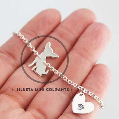 Mini Colgante Silueta de Perrito en Plata | PREVENTA