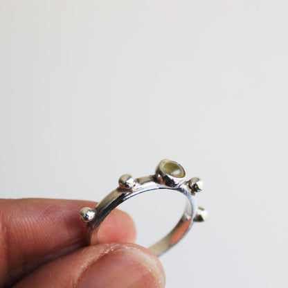 Anillo Topacio Limón en Plata 950 | Hecho a Mano | Mauva Joyas