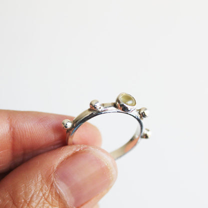 Anillo Topacio Limón en Plata 950 | Hecho a Mano | Mauva Joyas
