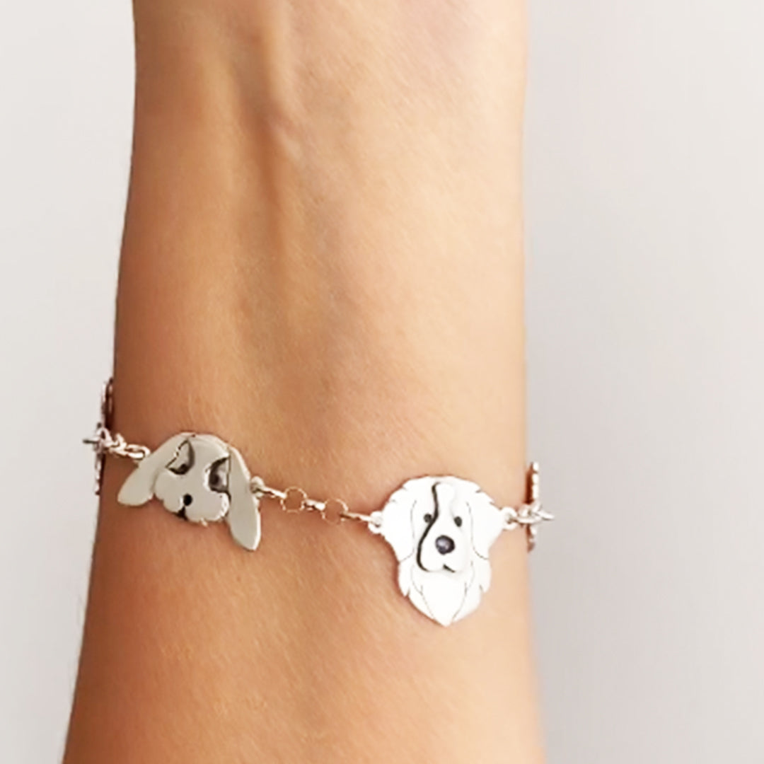 Pulsera Cara Boyero de Berna en Plata 950 | Joya hecha a mano | Mauva Joyas