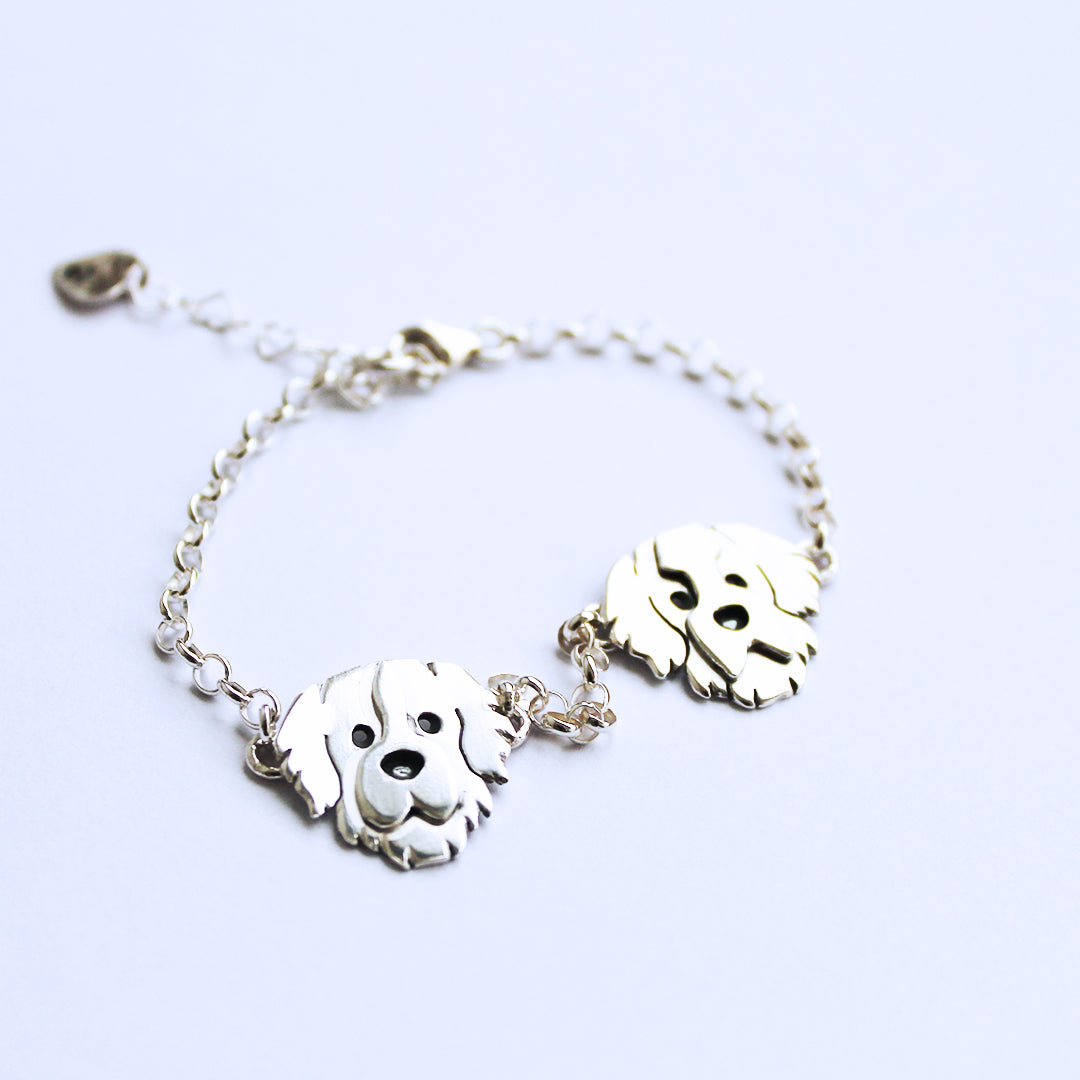 Pulsera Cara San Bernardo en Plata 950 | Mauva Joyas
