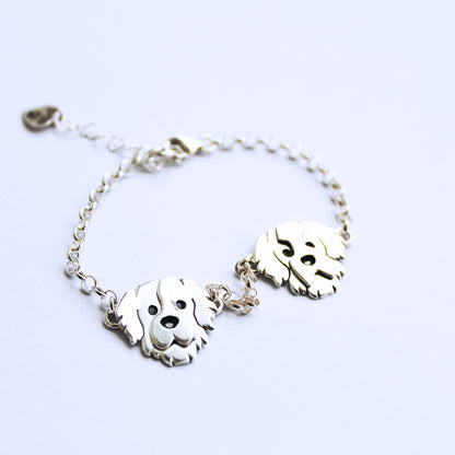 Pulsera Cara San Bernardo en Plata 950 | Mauva Joyas