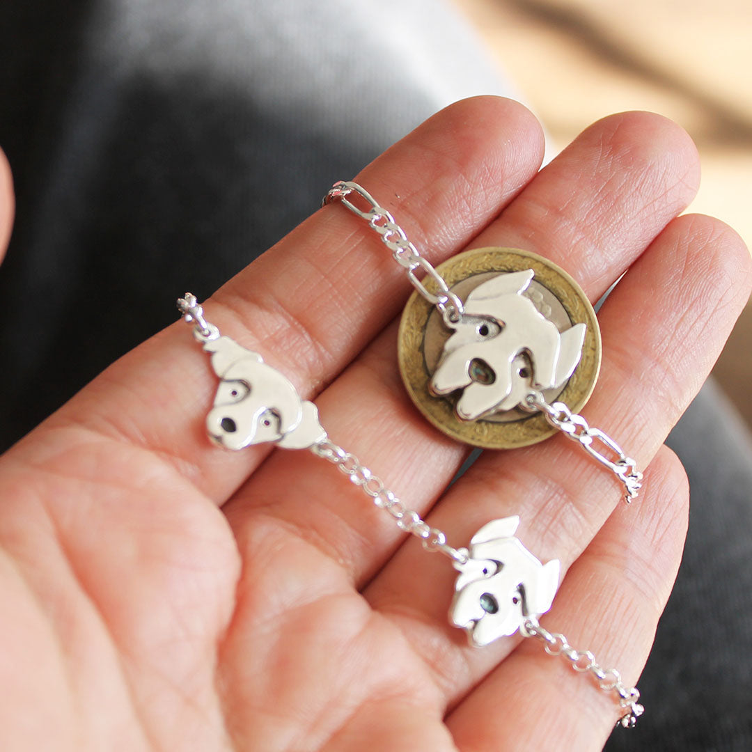 Pulsera Cara Cane Corso en Plata 950 | Joya hecha a mano | Mauva Joyas