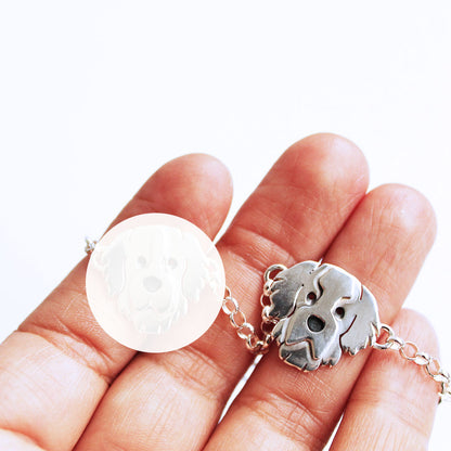 Pulsera Cara San Bernardo en Plata 950 | Mauva Joyas