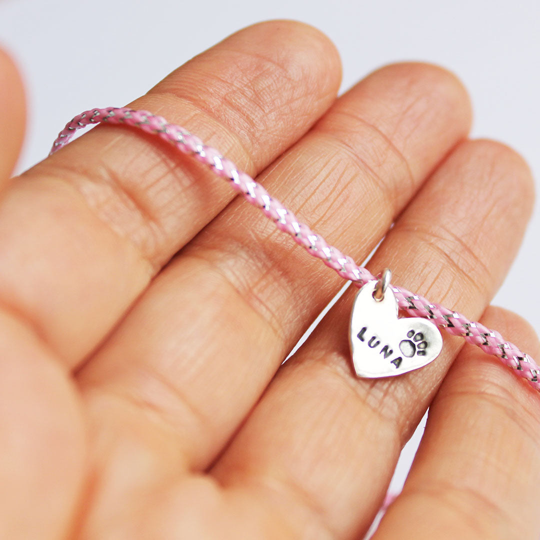 Pulsera corazón con huella
