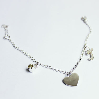 Pulsera con piedra de nacimiento + inicial