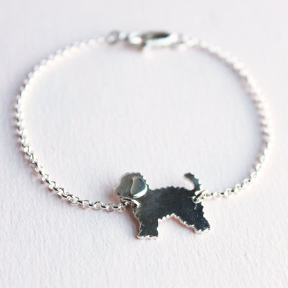 Poodle: Colgante, Pulsera o Collar hecho a mano en plata 950