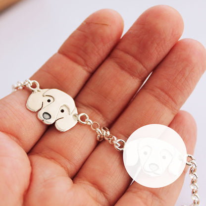 Pulsera Cara Salchicha Plata 950 | Personalizable