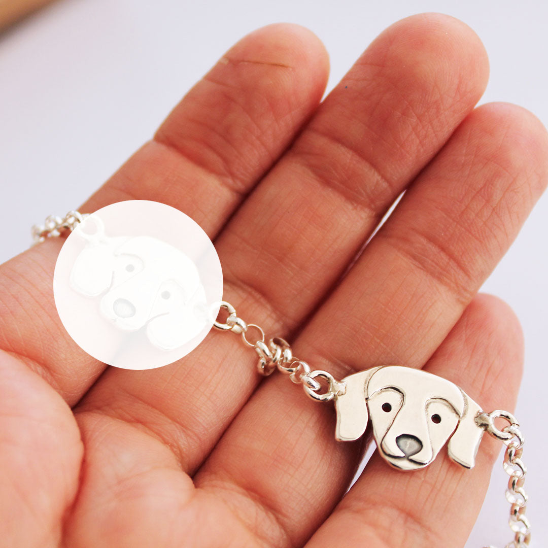 Pulsera Cara Salchicha Plata 950 | Personalizable