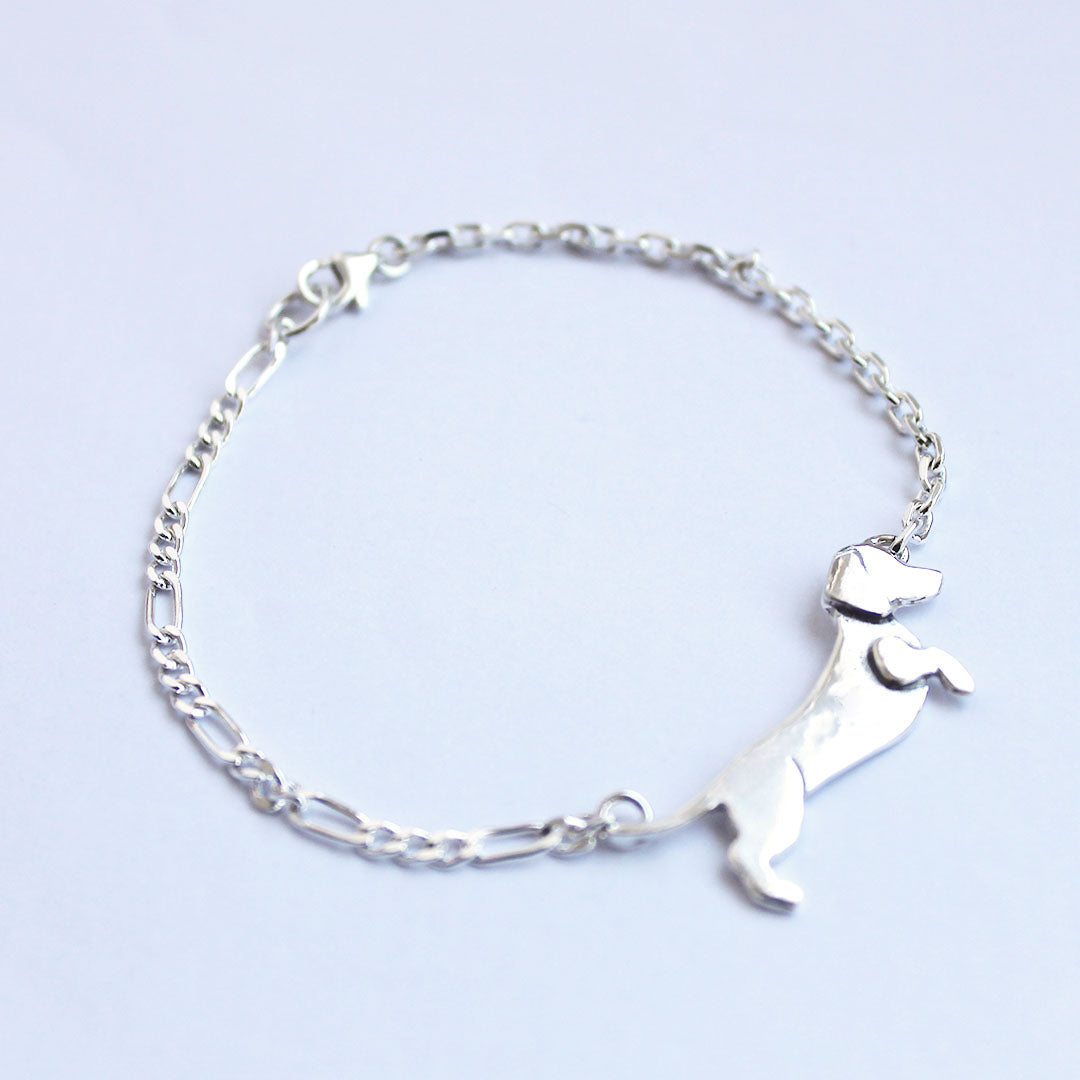 Pulsera Salchicha Mix Cadena Cartier y Limada Plata 950 | Mauva Joyas