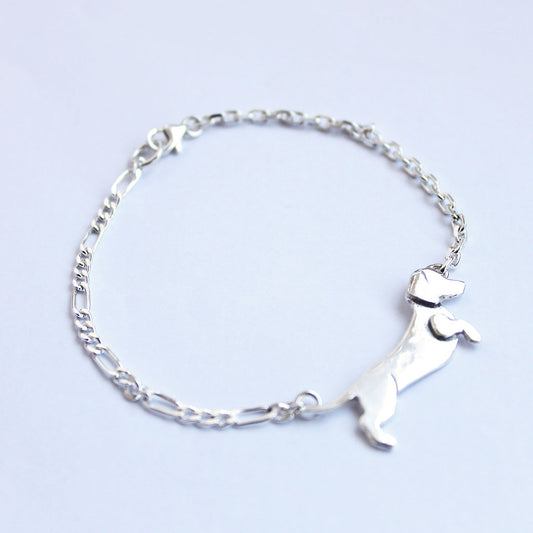 Pulsera Salchicha Mix Cadena Cartier y Limada Plata 950 | Mauva Joyas