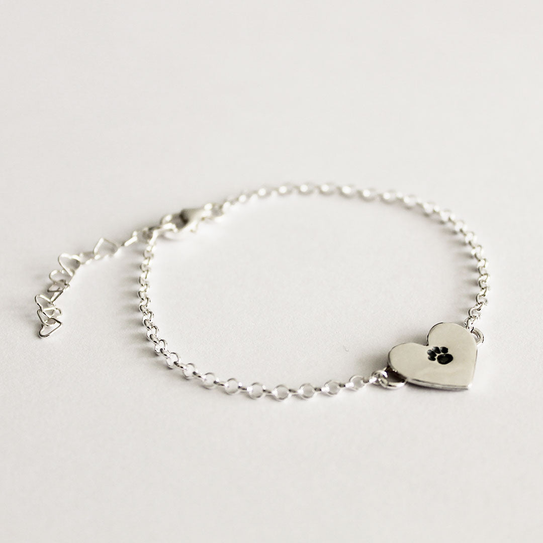 Corazon con huella cadena rolo con nombre
