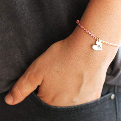 Pulsera corazón con huella