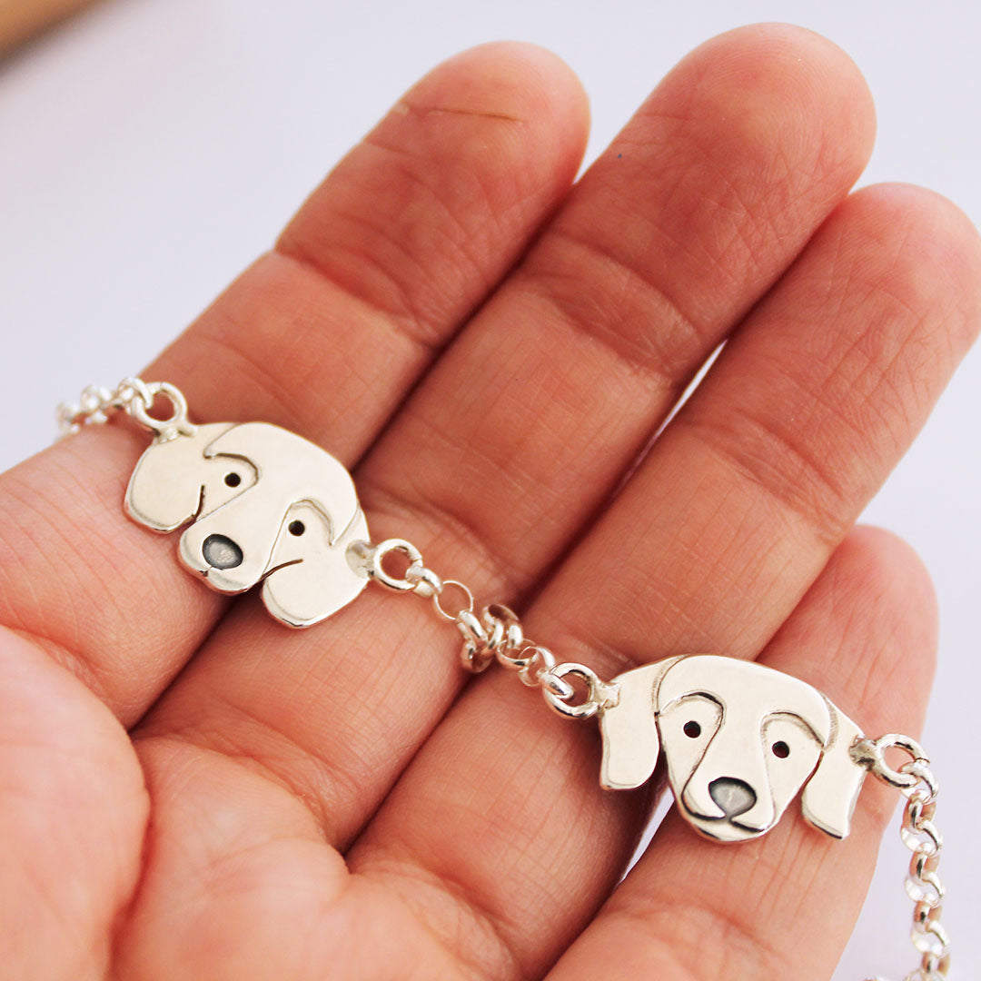Pulsera Cara Salchicha Plata 950 | Personalizable