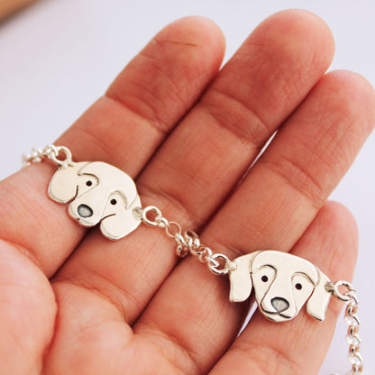 Pulsera Cara Salchicha Plata 950 | Personalizable