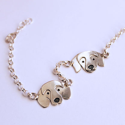 Pulsera Cara Salchicha Plata 950 | Personalizable