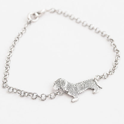 Pulsera Teckel Pelo Duro Plata 950 | Acabado Brillante o Envejecido